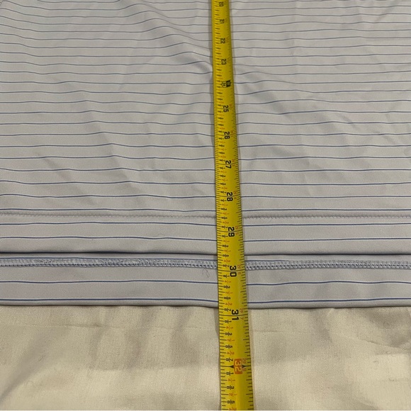 Peter Millar Light Blue Striped Polo - Picture 6 of 7